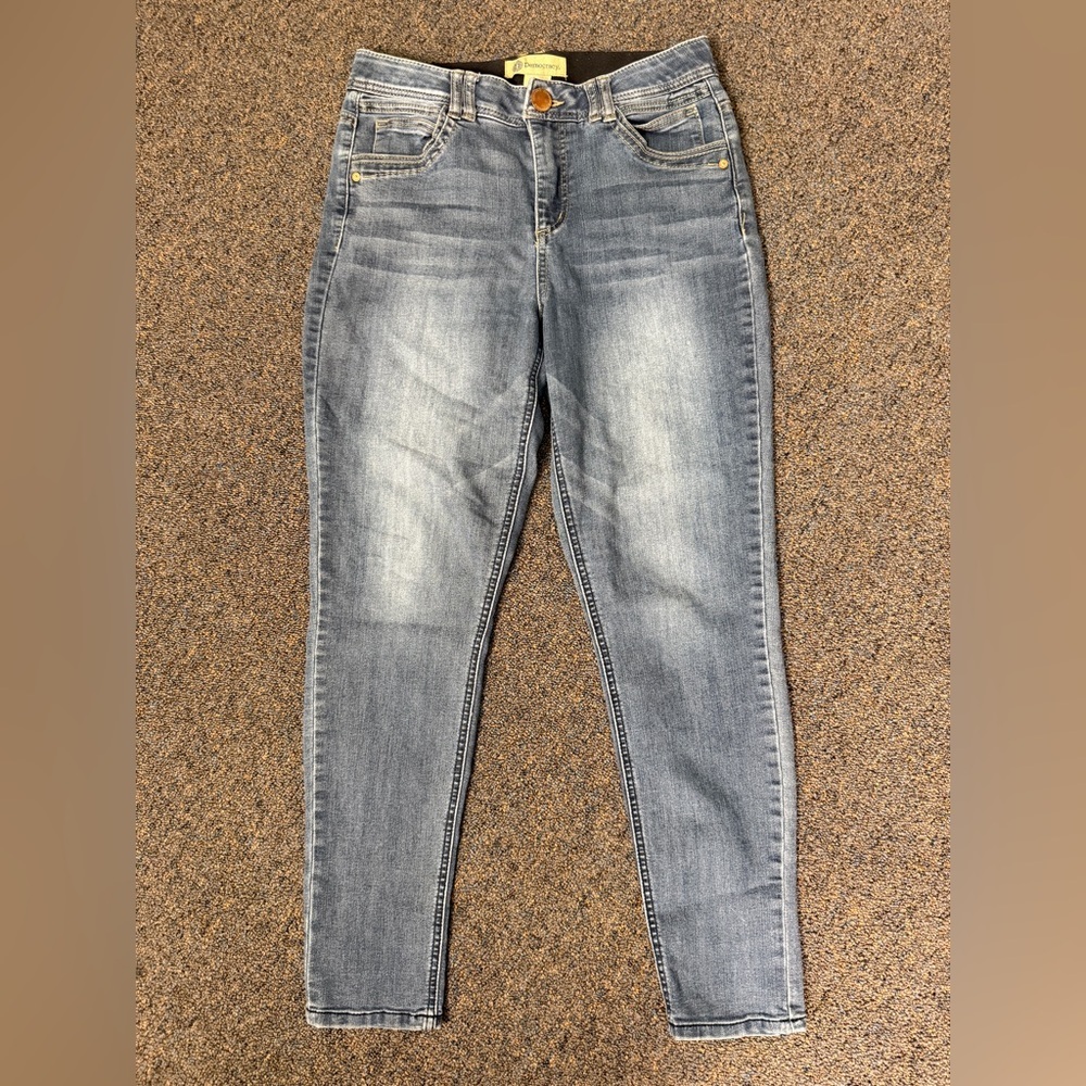 Democracy Jeans Women's 6 Blue Skinny Ankle Ab Technology Denim‎ Stretch Cotton